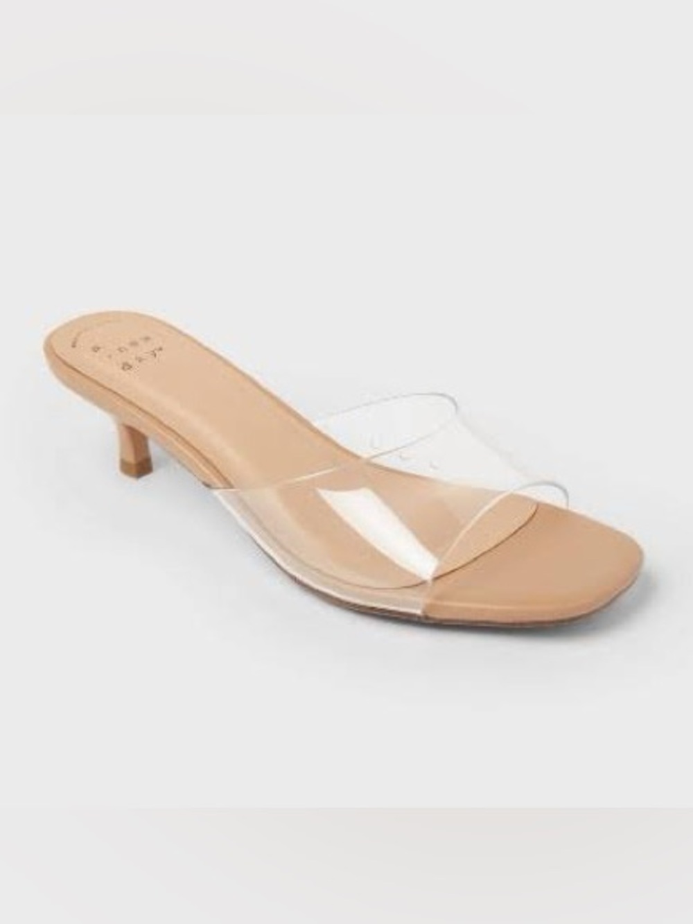 A New Day Lois Clear Strap Nude Kitten Heel Sandal 8.5
